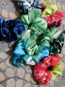 Colorful Silk Scrunchie Set
