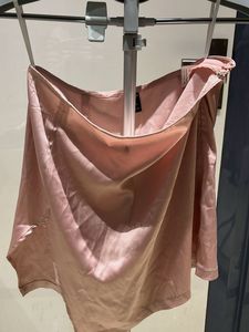 Pink Satin Mini Skirt