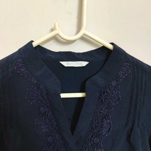 Elegant Navy Blue Female Top | Bust 38