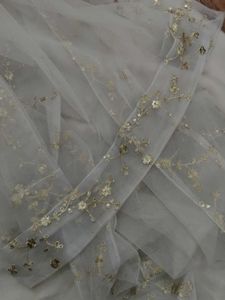 Beige Stitched Lengha Set