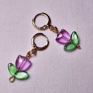 Purple Tulip Earrings