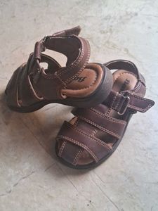 Bata Brown Leather Sandals