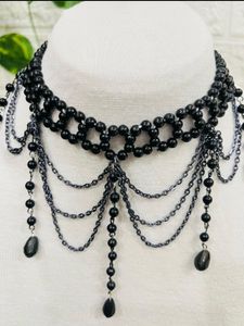 Restocked Black Unique Design Beaded Neckpiece
