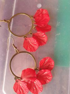 Red Petal Earrings