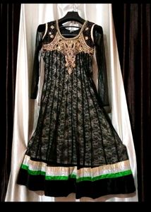 New Hand Work Net Frock Suit Set