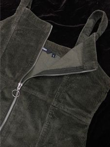Corduroy zip-front dress