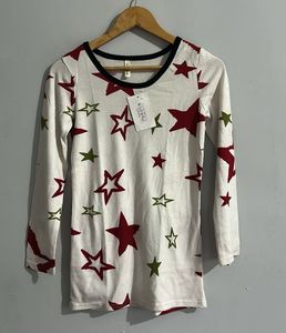 Star Print Long Sleeve Top