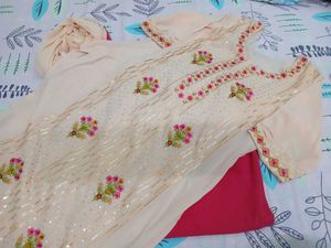 Beautiful Peach Magenta Suit Set