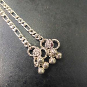 Pure Silver Fancy Figaro Chain Ghungroo Anklets
