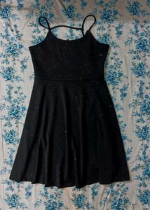 Sparkly Black Skater Dress