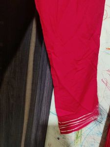 Red Kurti with Matching Pants