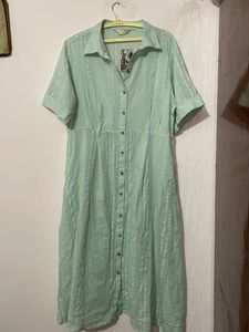 max long dress light green colour