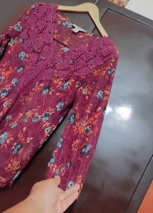 Purple 🟣 Floral Crochet Top for 32 Bust