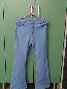 Blue Flared Denim Jeans