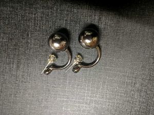 Stylish Dual Ball Statement Earrings – Used, Good
