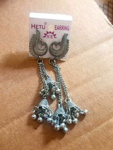 Silver Jhumka Earrings
