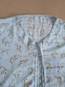 Floral Light Blue Top