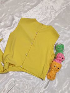 Yellow Tie-Waist Top