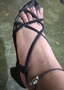 Black Velvet Sandal