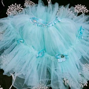 Blue Flower Girl Dress