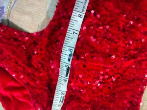 Red Velvet Padded Blouse