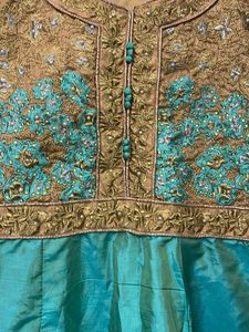 Green &amp; Gold Ethnic Dress