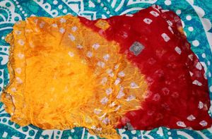 Red & Yellow Bandhani Dupatta
