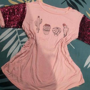 Super Soft Korean Sequin Sleeves Tshirt