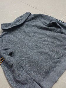 Embroidered Gray Hoodie