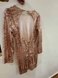 Golden Sequin Bodycon  Dress