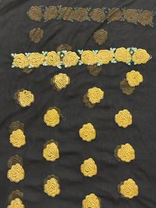 Elegant Black Floral Saree