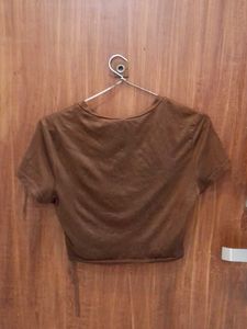 Shein Coffee Brown Crop Top