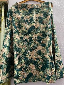 Tropical Print Ruffle Top