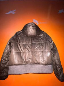 Brown Puffer Jacket with Hood