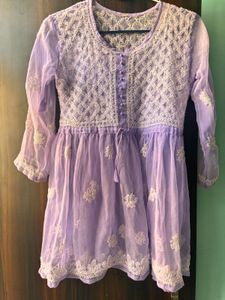 Chikankari Embroidered Tunic Top