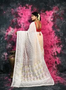 Lace Border White Colour Saree