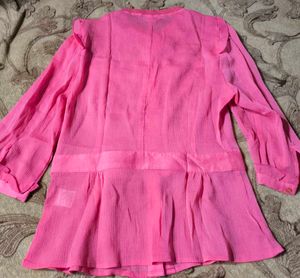 Pink Ruffle Blouse