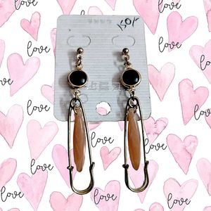 Safety Pin Drop Earrings