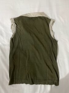Sonia Rykiel Olive Green Sleeveless Blouse