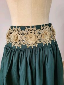 Green Ethnic Skirt , Length 25 Inches