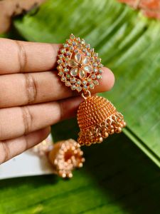 Rose Gold Designer Jhumkas