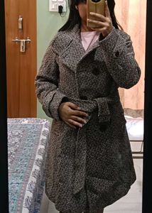 Belted Wool Blend Over Coat