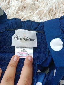 Blue Polka Dot Crop Top