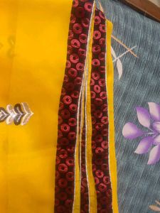 EMBROIDERD YELLOW SAREE
