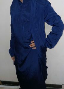 saree type top Blue Dress