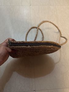 Woven Circle Crossbody Bag