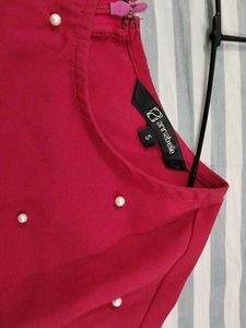 Annabelle By Pantaloons Red Peplum Top