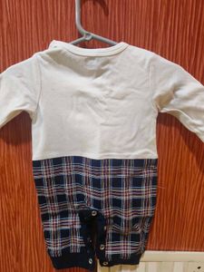 Baby Plaid Romper with Tie