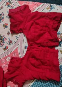 Dark Pink Embroidered Saree