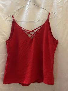 Red Crisscross Cami Top